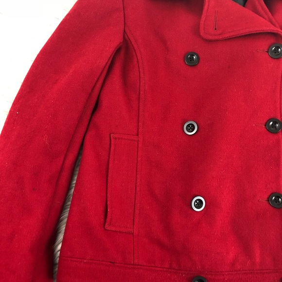 ❤️Red Old Navy Pea coat❤️ - Picture 3 of 6